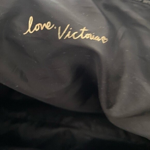 Victoria's Secret BLK Shimmer Canvas Tote Clear Plastic Front V Panel Tiger Bag - Picture 11 of 13